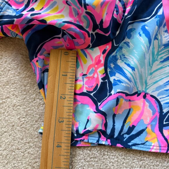 Lilly Pulitzer Nylon Swim Shorts Women's L Beach Flamingo Seashells Pockets - Picture 9 of 9